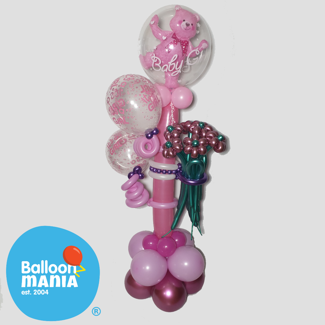 NEWBORN BALLOON STAND WITH BALLOON FLOWER BOUQUET