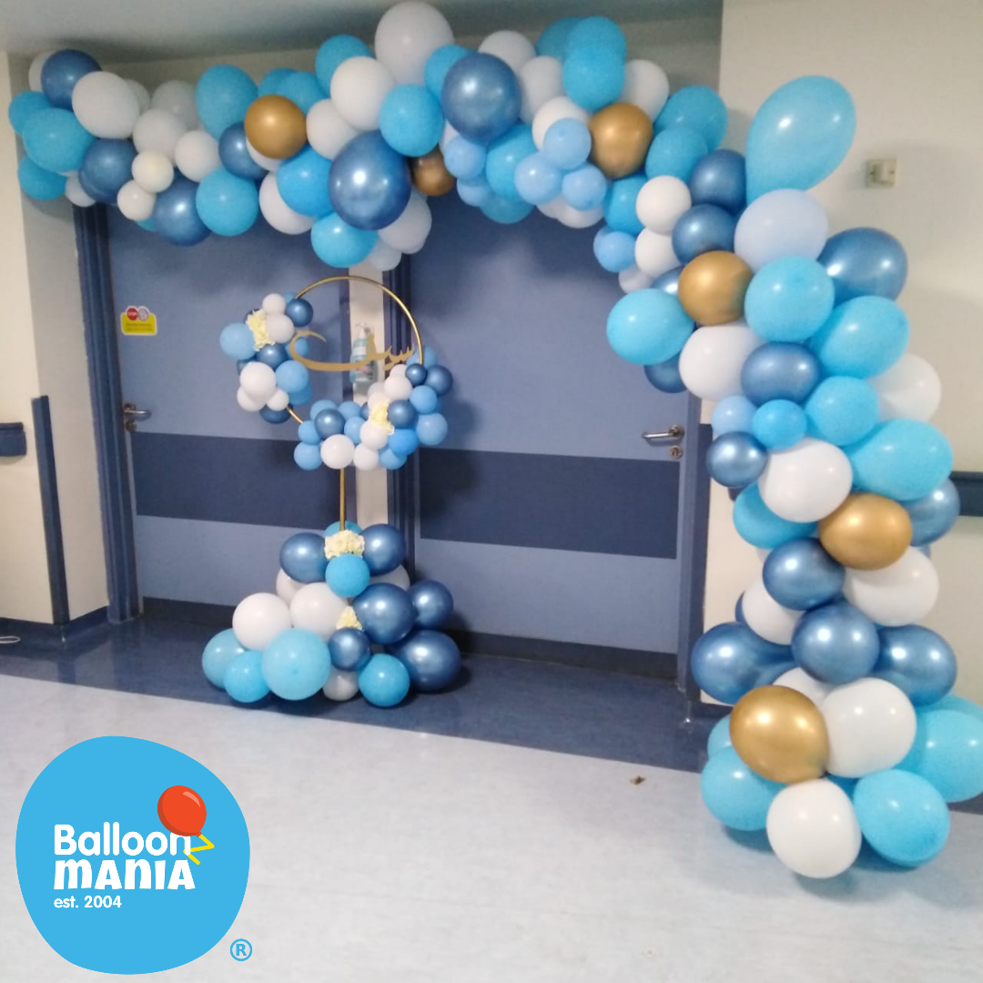 NEWBORN BALLOON HALF-ARCH + NAME RING